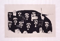 香月泰男《シベリヤ・シリーズ　避難民》1969年
